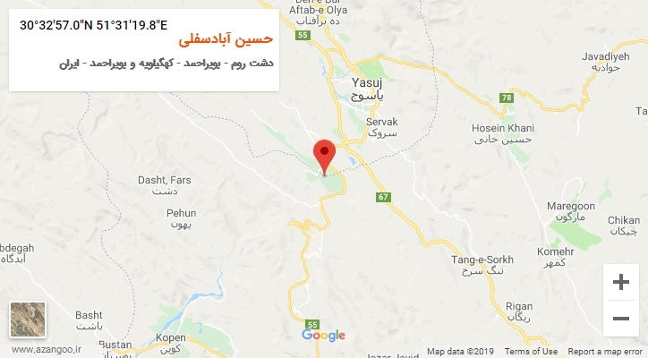 روستای حسین آبادسفلی بر روی نقشه
