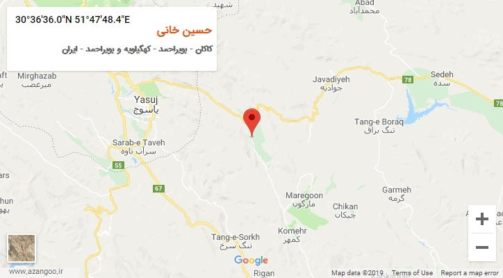 روستای حسین خانی بر روی نقشه