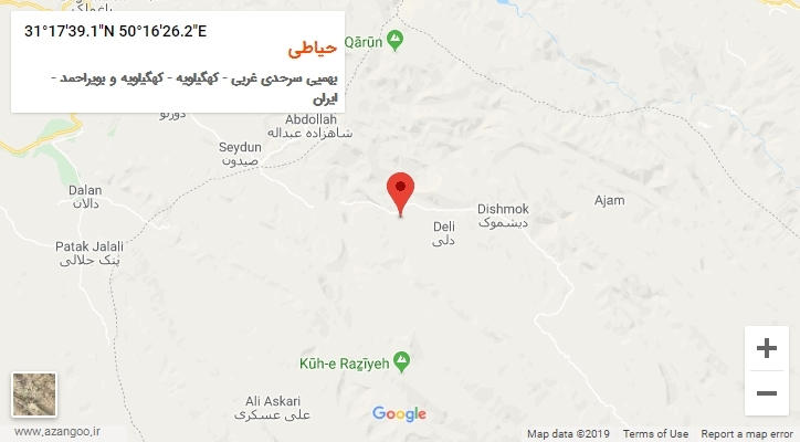 روستای حیاطی بر روی نقشه