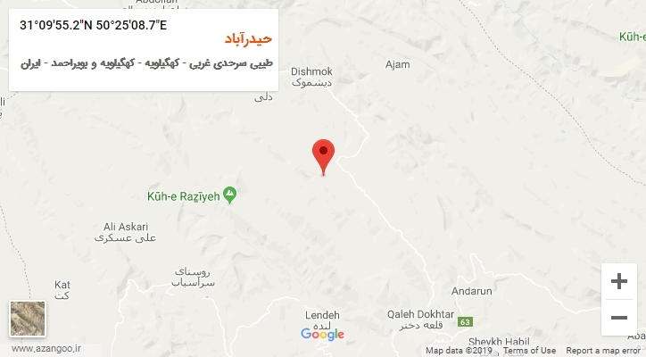 روستای حیدرآباد بر روی نقشه