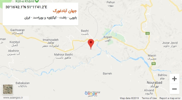 روستای جهان آبادغورک بر روی نقشه