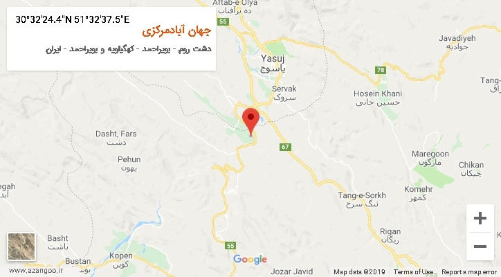روستای جهان آبادمرکزی بر روی نقشه