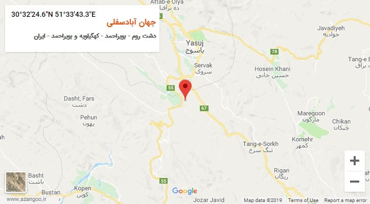 روستای جهان آبادسفلی بر روی نقشه
