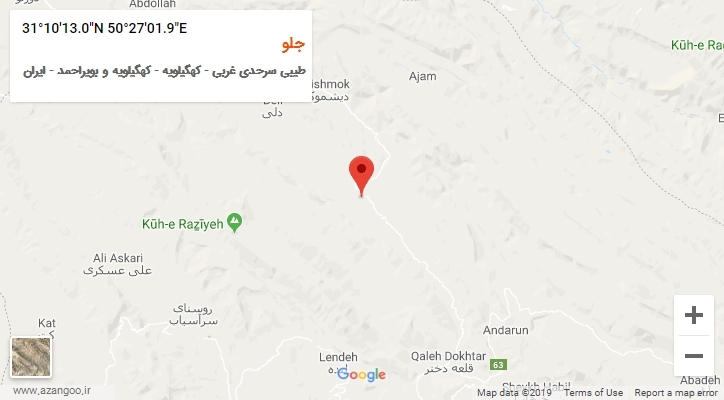 روستای جلو بر روی نقشه