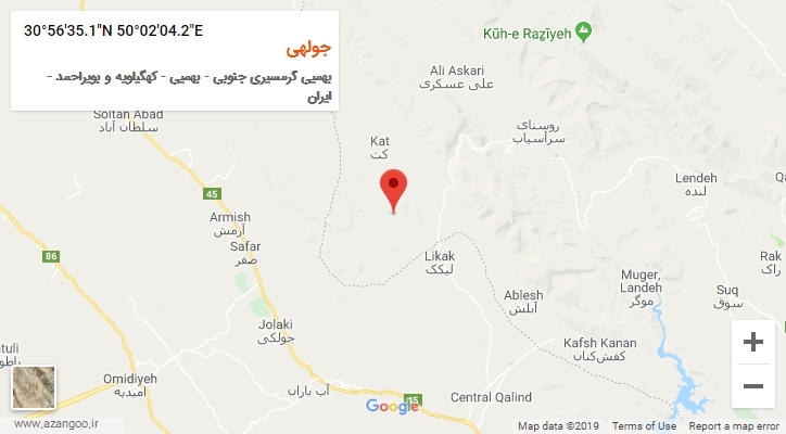 روستای جولهی بر روی نقشه