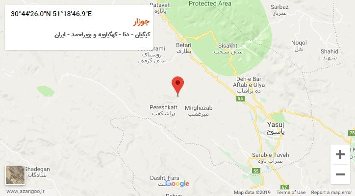 روستای جوزار بر روی نقشه