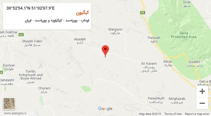 روستای کبگیون بر روی نقشه