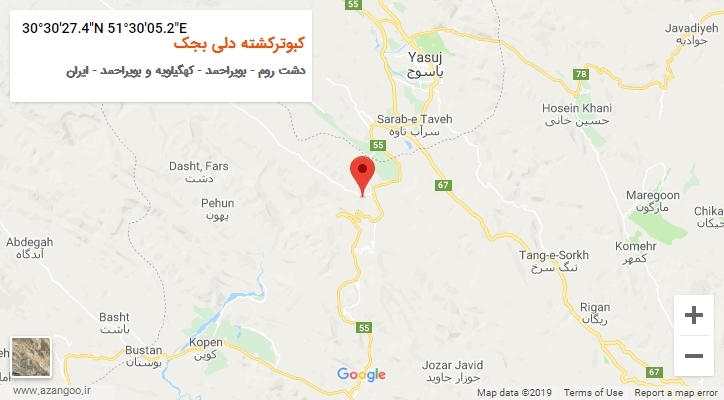روستای کبوترکشته دلی بجک بر روی نقشه