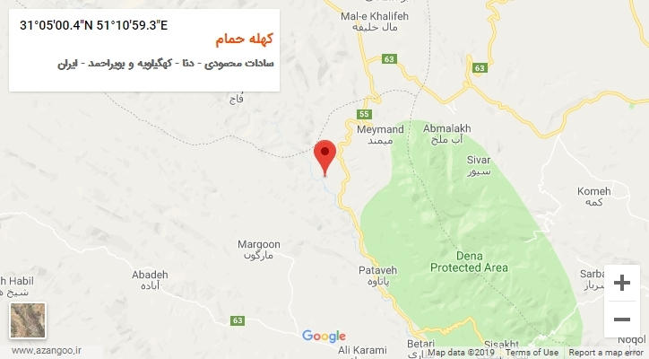 روستای کهله حمام بر روی نقشه