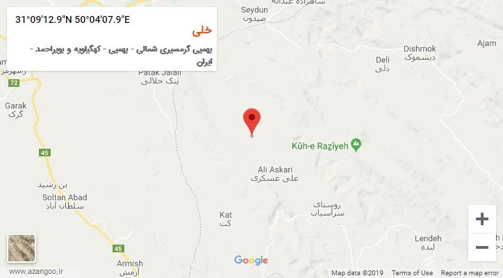 روستای خلی بر روی نقشه