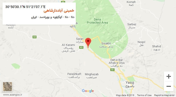 روستای خمینی آباددارشاهی بر روی نقشه