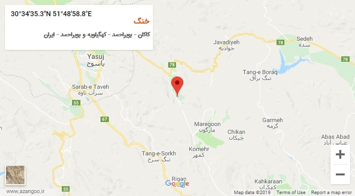 روستای خنگ بر روی نقشه