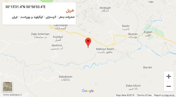 روستای خربل بر روی نقشه