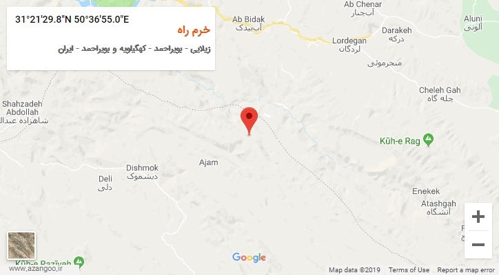 روستای خرم راه بر روی نقشه