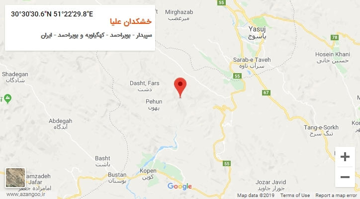 روستای خشکدان علیا بر روی نقشه