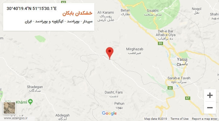 روستای خشکدان بابکان بر روی نقشه