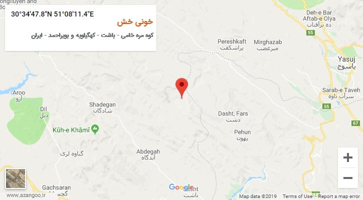 روستای خونی خش بر روی نقشه
