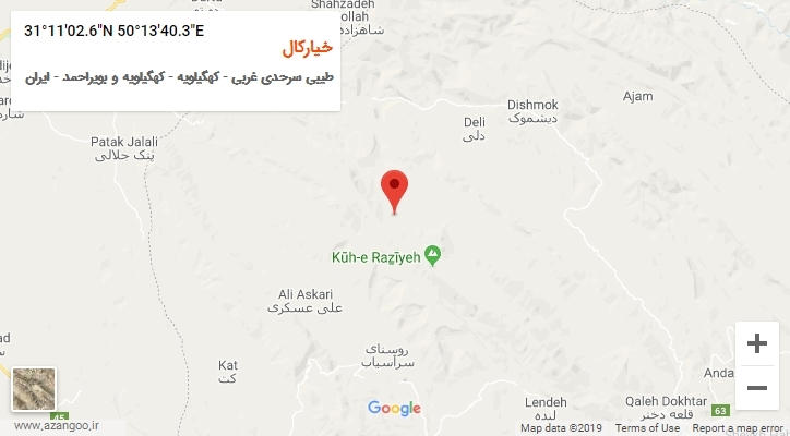 روستای خیارکال بر روی نقشه