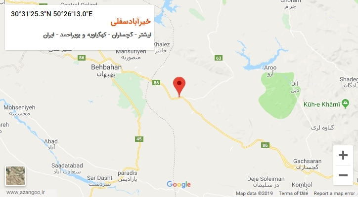 روستای خیرآبادسفلی بر روی نقشه