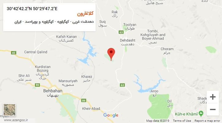 روستای کلاغارون بر روی نقشه
