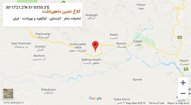 روستای کلاغ نشین ماهورباشت بر روی نقشه