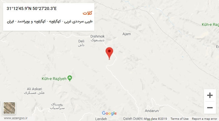 روستای کلات بر روی نقشه