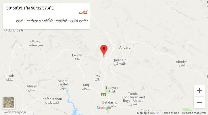 روستای کلات بر روی نقشه