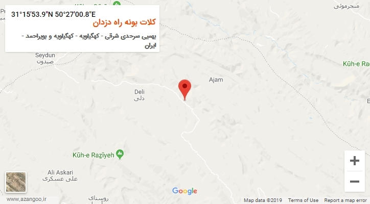 روستای کلات بونه راه دزدان بر روی نقشه