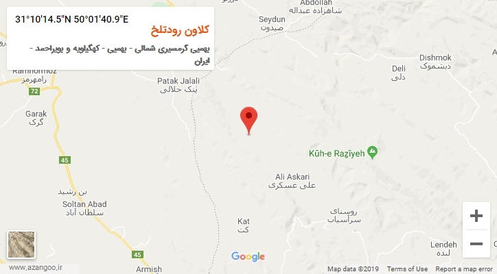 روستای کلاون رودتلخ بر روی نقشه