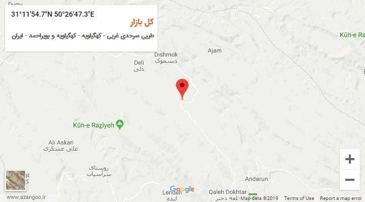 روستای کل بازار بر روی نقشه