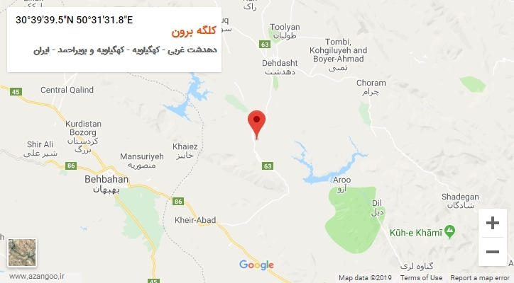 روستای کلگه برون بر روی نقشه
