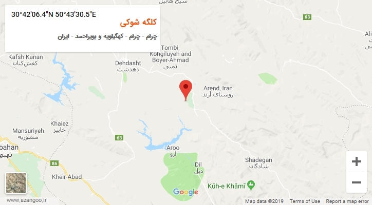 روستای کلگه شوکی بر روی نقشه