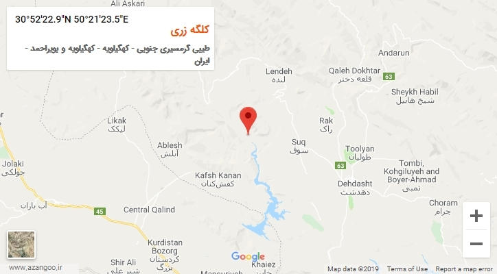 روستای کلگه زری بر روی نقشه