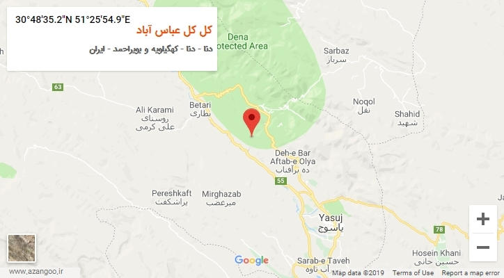 روستای کل کل عباس آباد بر روی نقشه