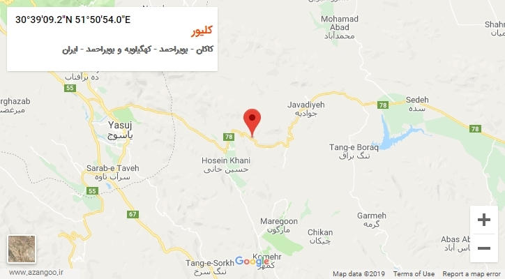 روستای کلیور بر روی نقشه