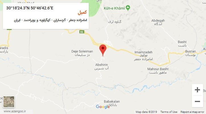 روستای کمبل بر روی نقشه