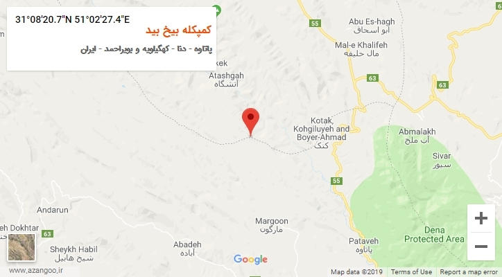 روستای کمپکله بیخ بید بر روی نقشه