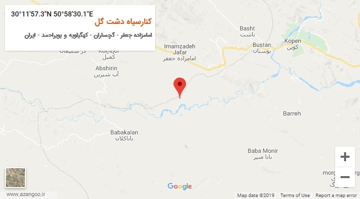 روستای کنارسیاه دشت گل بر روی نقشه