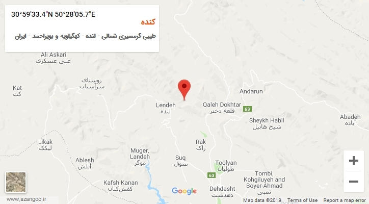 روستای کنده بر روی نقشه