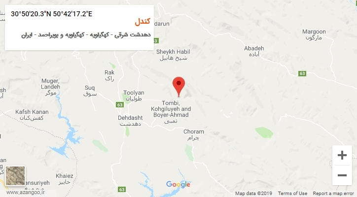 روستای کندل بر روی نقشه