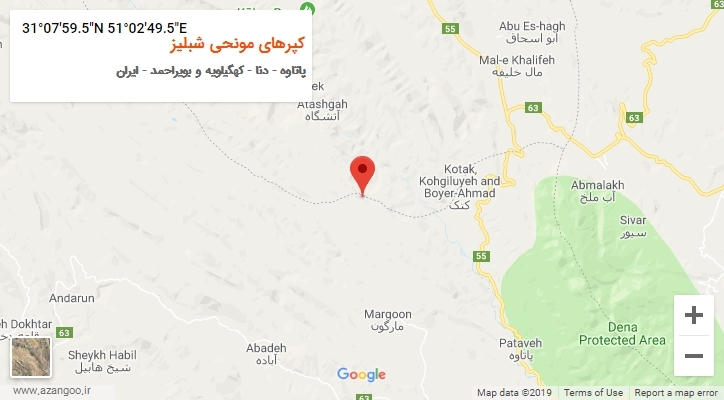 روستای کپرهای مونحی شبلیز بر روی نقشه