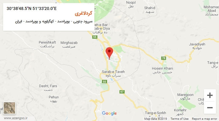 روستای کردلاغری بر روی نقشه