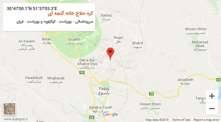 روستای کره حلاج خانه گنجه ای بر روی نقشه