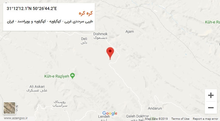 روستای کره کره بر روی نقشه