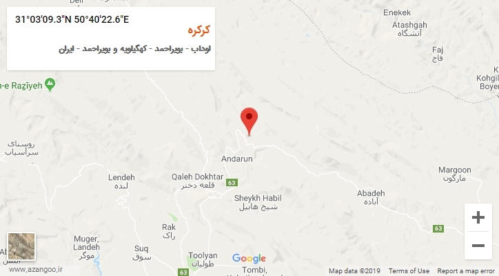 روستای کرکره بر روی نقشه