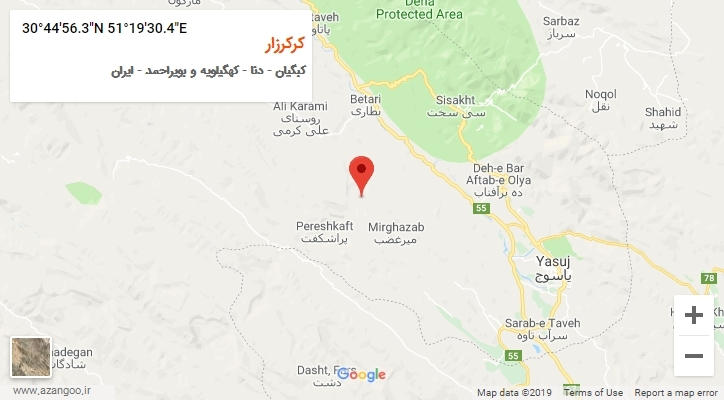 روستای کرکرزار بر روی نقشه