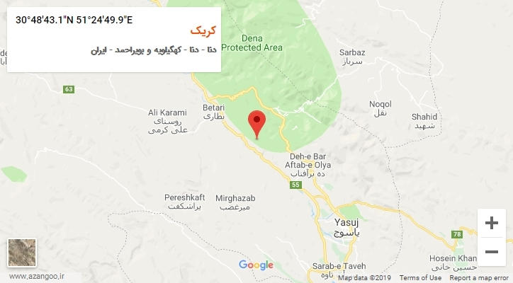 روستای کریک بر روی نقشه