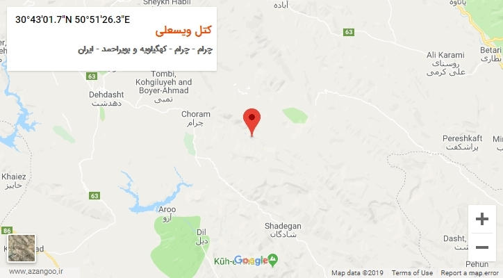 روستای کتل ویسعلی بر روی نقشه