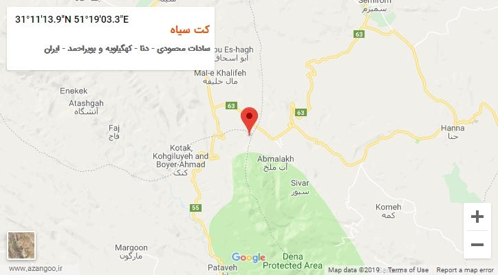 روستای کت سیاه بر روی نقشه
