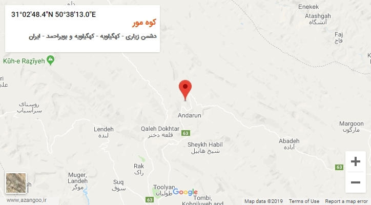 روستای کوه مور بر روی نقشه